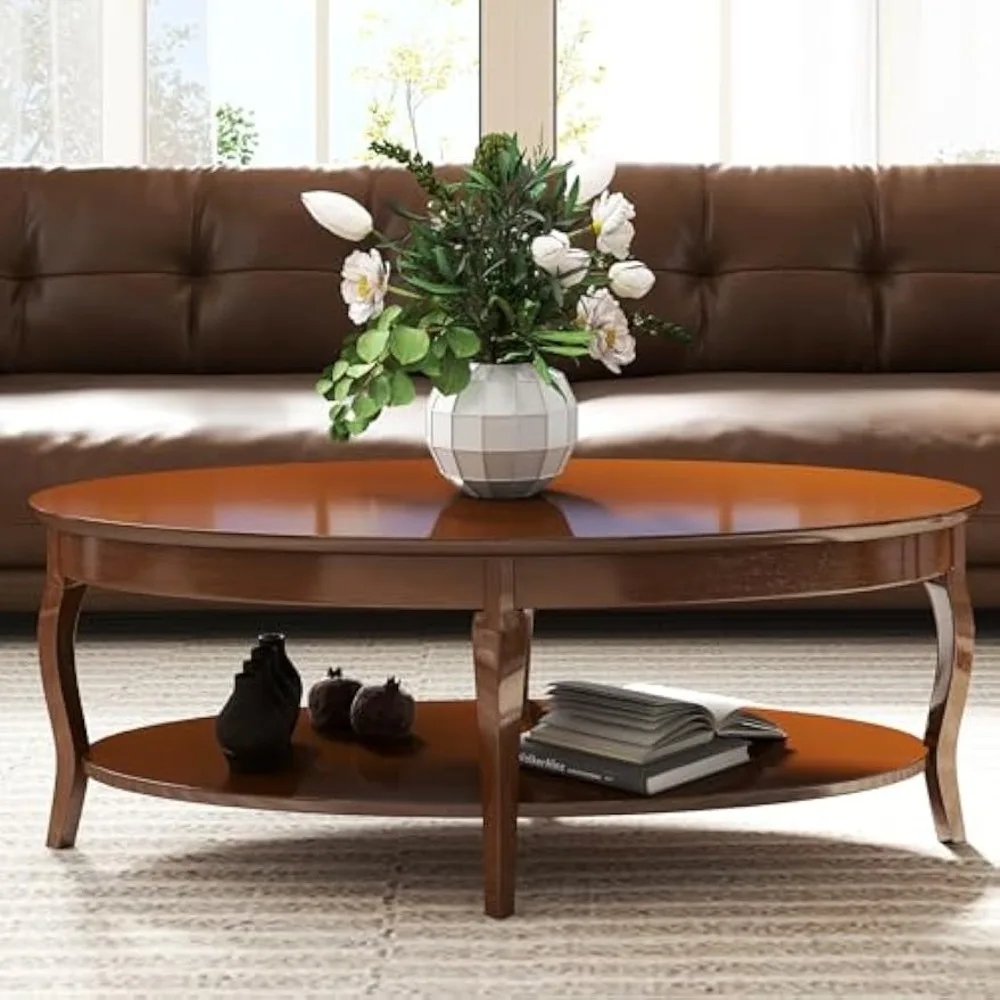 

Coffee Table with Storage Oval Solid Wood Coffee Table Antique Farmhosue Living Room Tables Rustic Center Tables for Living
