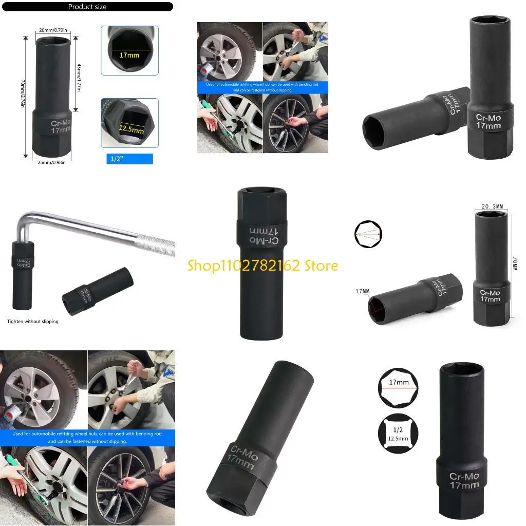 

547B Ratchet Tool Tire Removal Tool Wrench 7 Sleeve Adapter Socket Wrench