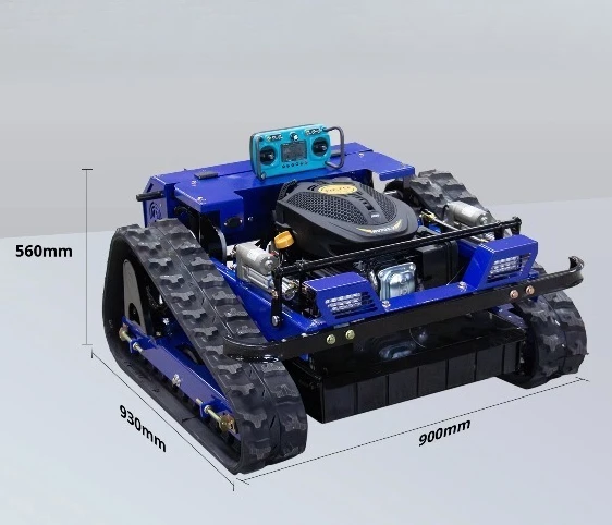 Customized Smart Remote Controlled Lawn Mower 550mm 1000mm Width 4WD Battery Brush Cutter for Steep Slopes