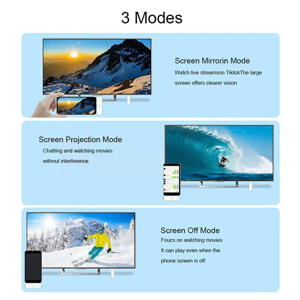 High Performance 5.8G 1080P Wireless -Compatible Video Audio Transmitter Receiver Extender 50m Wifi Display TV Dongle for Projec