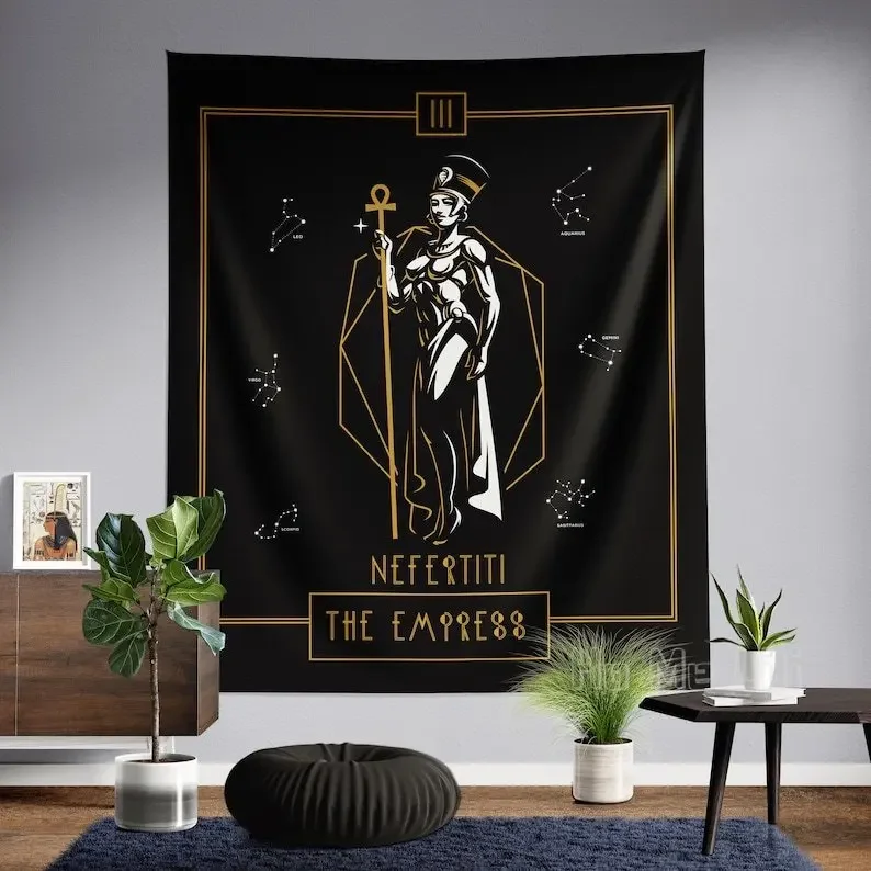 Tarot Wall Tapestry The Empress Ancient Egyptian Goddess Nefertiti