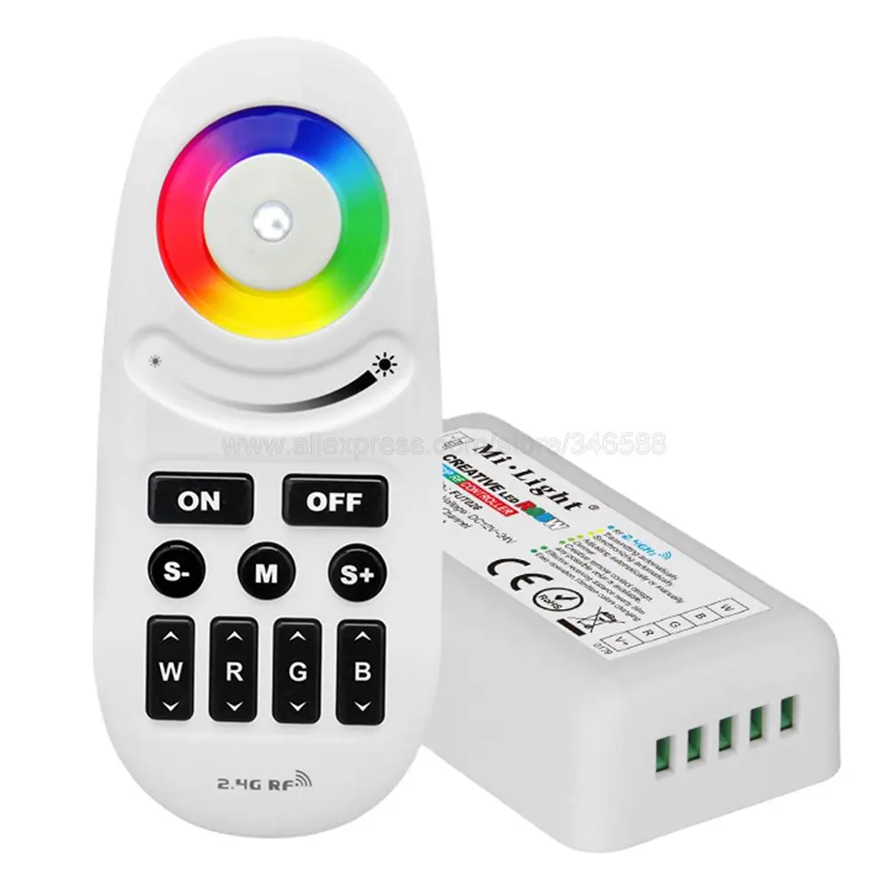 

Miboxer FUT028 DC12-24V 2.4GHzRF RGBW Brightness and saturation controllable adjustable Controller Dim for Led Strip/FCOB