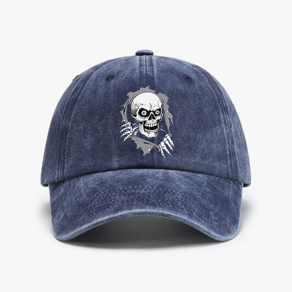 Comic Skull Animation Casual Baseball Cap For Couple Women Summer Manga Outdoor Gym Hip Hop Hats Fitted Breathable Snapback Cap