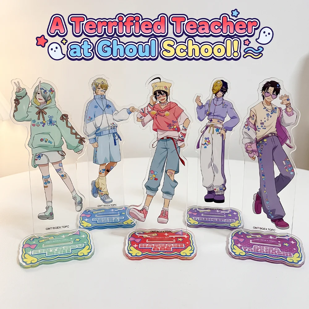 Anime A Terrified Teacher at Ghoul School Abe Haruaki Sano Mikoto 15CM Acrylic Stand Keychain Cosplay Desk Decor Halloween Gifts