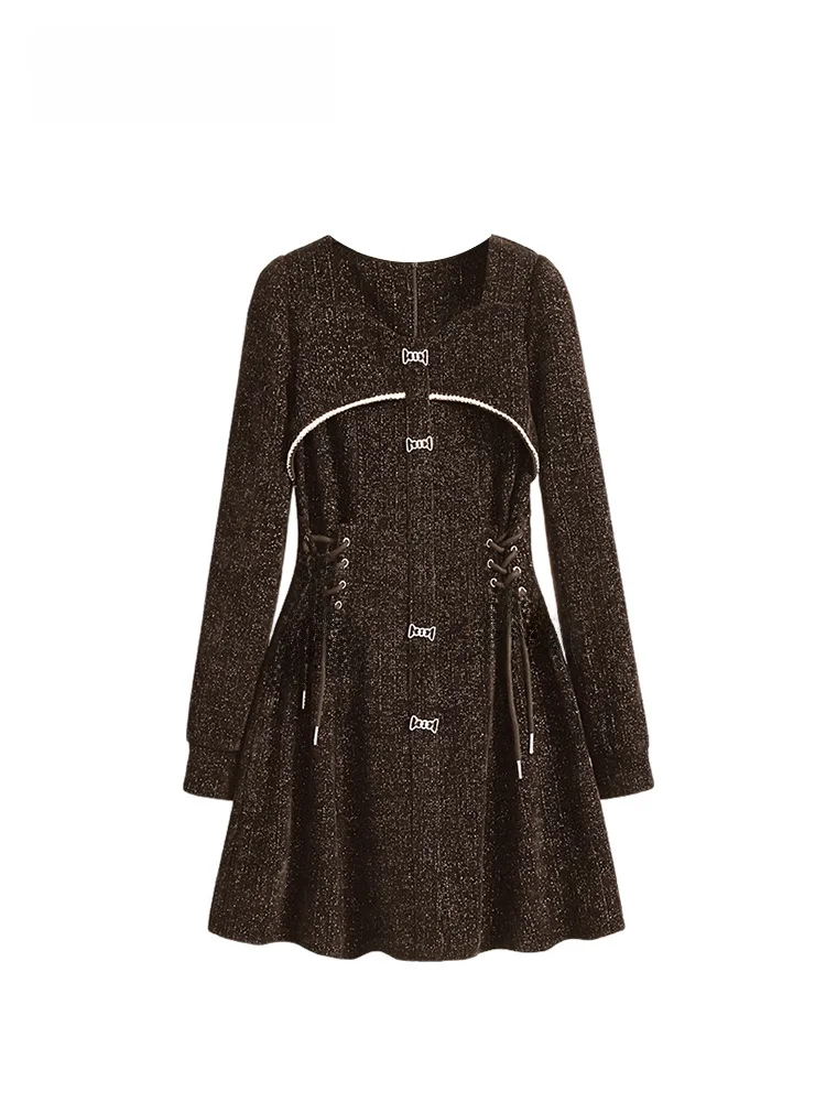 

plus Size Women's V-Ne Long Sve Dr Spring Faion Slimming Beautiful Ruffle Hem Velvet Casual Comfortable Dr