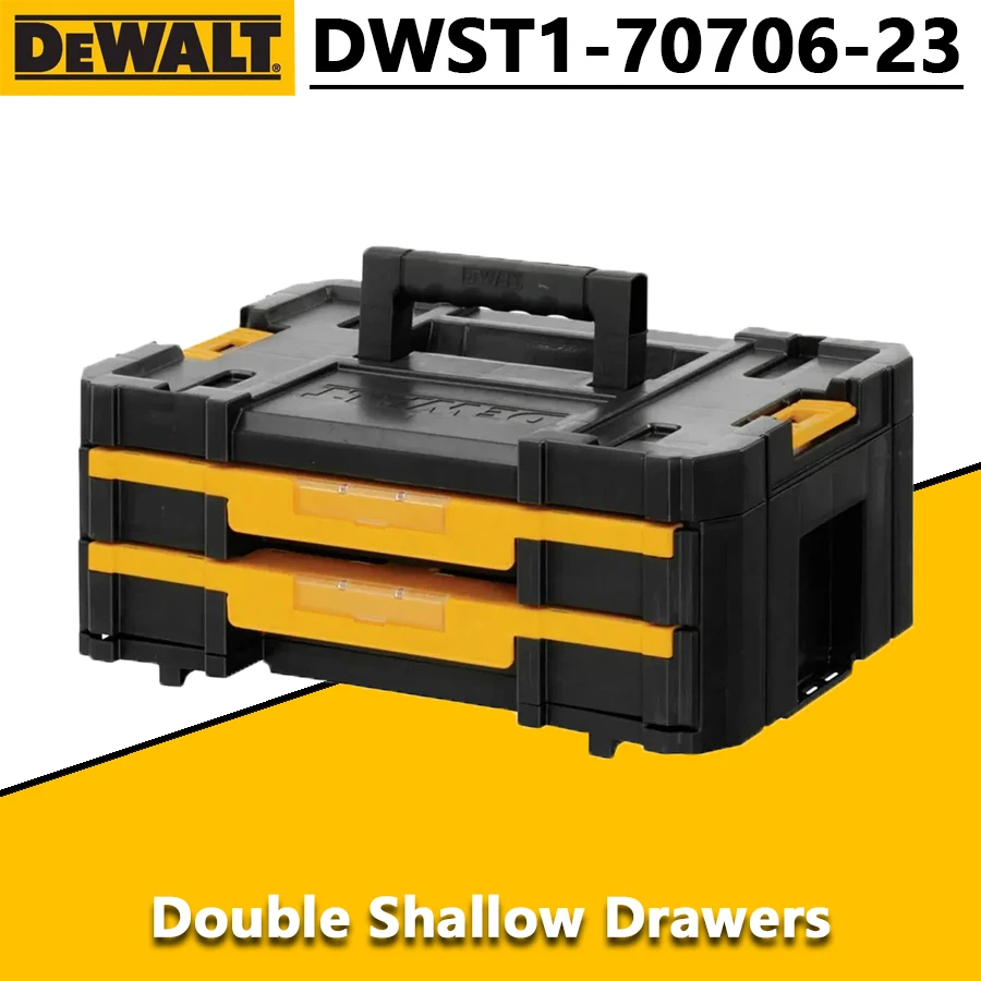 DEWALT DWST1-70706-23 TSTAK® Double Shallow Drawers Storage Box Tool Box Drill Bit Box Power Tool Accessories