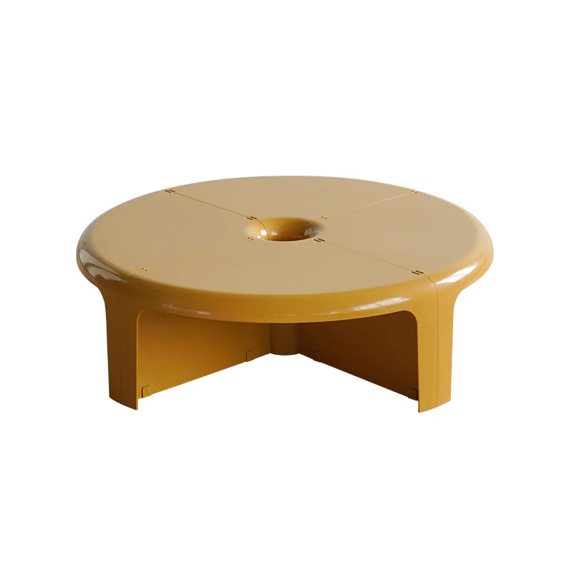 Nordic Round Coffee Table 2-in-1 Detachable Modular Side Table for Living Room Small Space