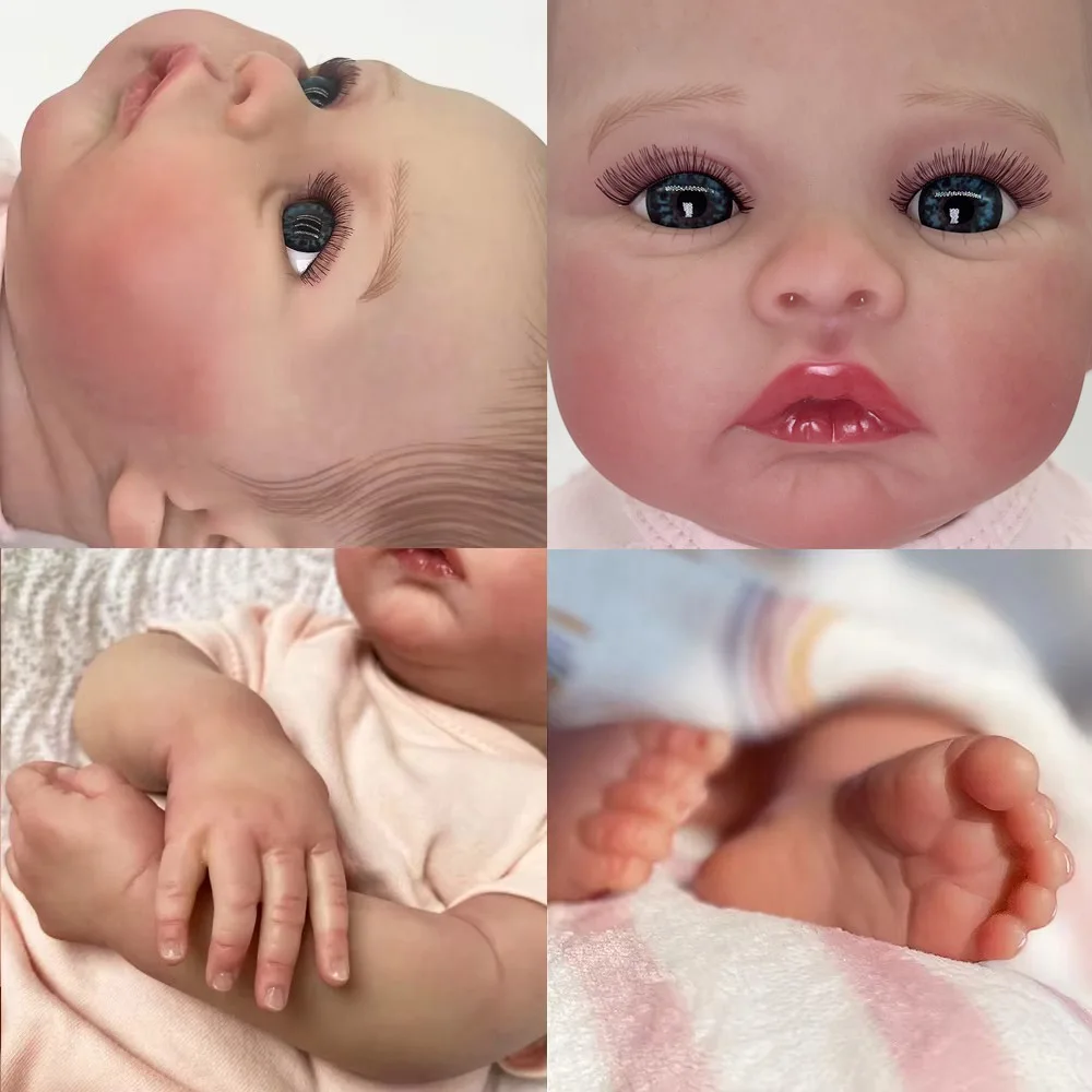 48cm bebê reborn boneca como vinil de silicone real corpo inteiro menina realista pintado bebês bonecas recém-nascidos brinquedo presentes para crianças
