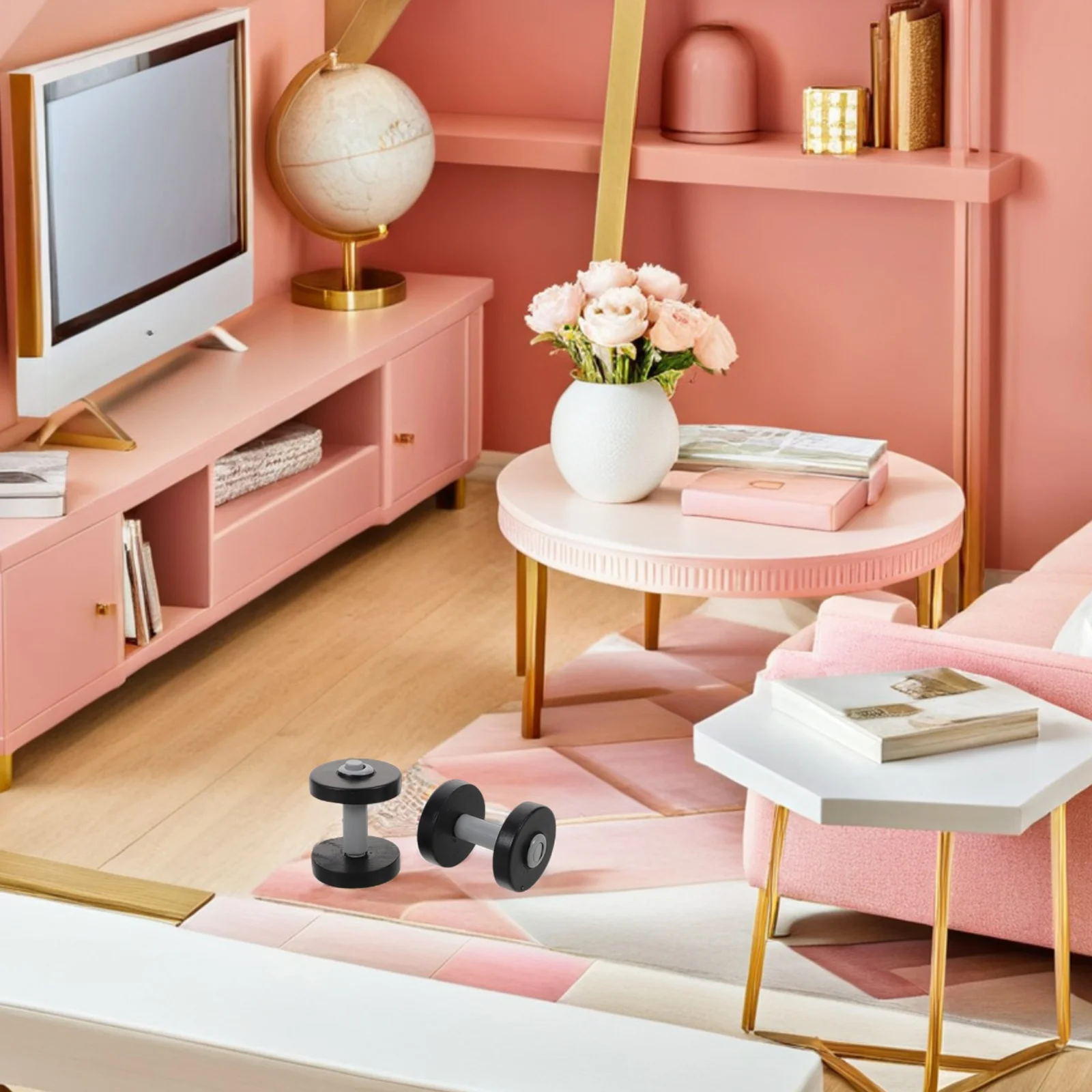 

4pcs Miniature Dumbbells Realistic For Dollhouse Gym Room Mini Sports Dumbbell House Accessories Decor Set