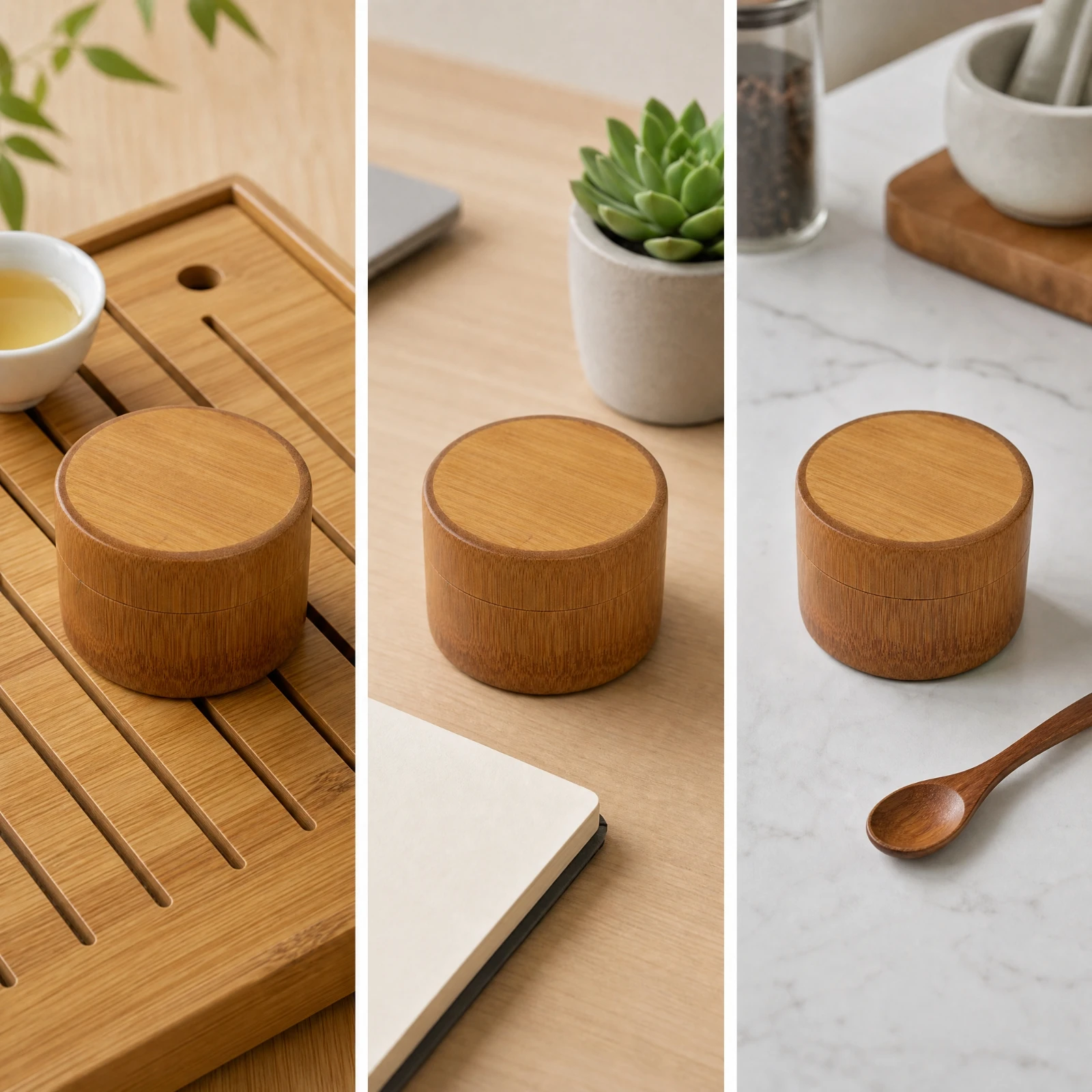 Tea Canister Compact Bamboo Tube Storage Container Holder Lightweight for Kitchen Shelf
