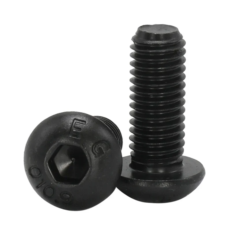 GB7380 Black Button Head Hex Socket Cap Screw Hexagon Socket Round Head Screws  ISO7380 Hex Screw M2 M2.5 M3 M4 M5