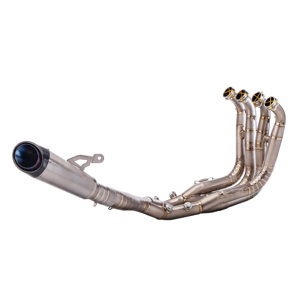 For s1000rr 2019-2023 Motorcycle Assembly Improved Sliding Fiber Exhaust Manifold Muffler Central Titanium Alloy Exhaust Pipe