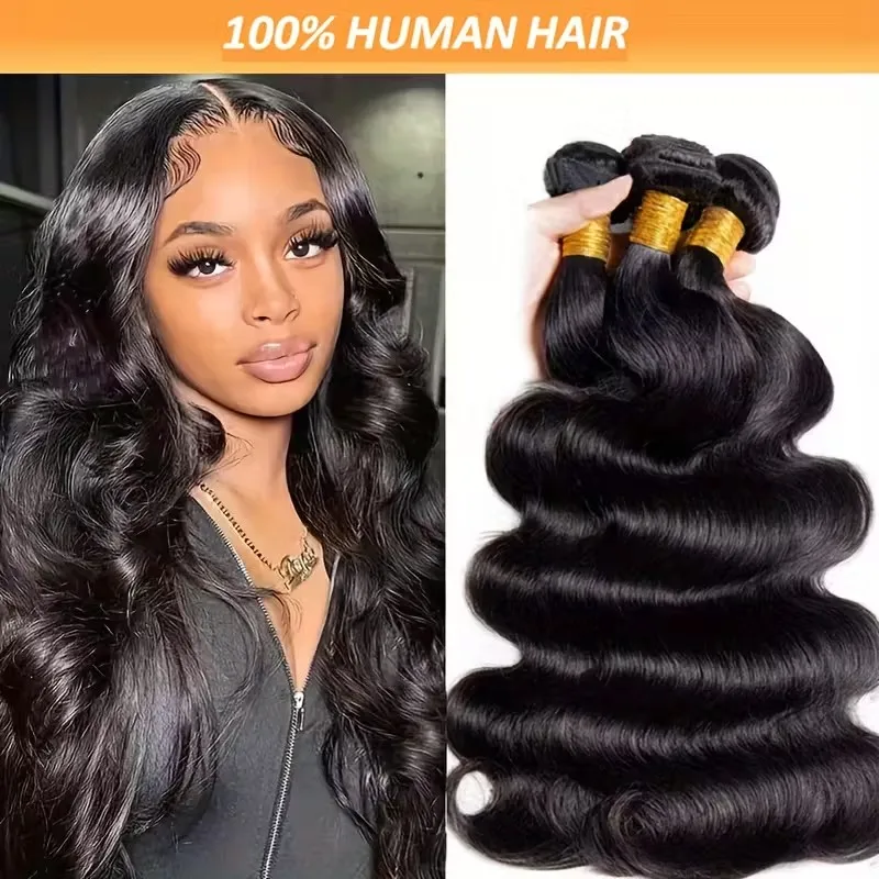 100% ريمي الشعر البشري لحمة مزدوجة البرازيلي الجسم موجة حزم الشعر البشري 1/3/4 قطعة خياطة في نسج سريع حزم للنساء