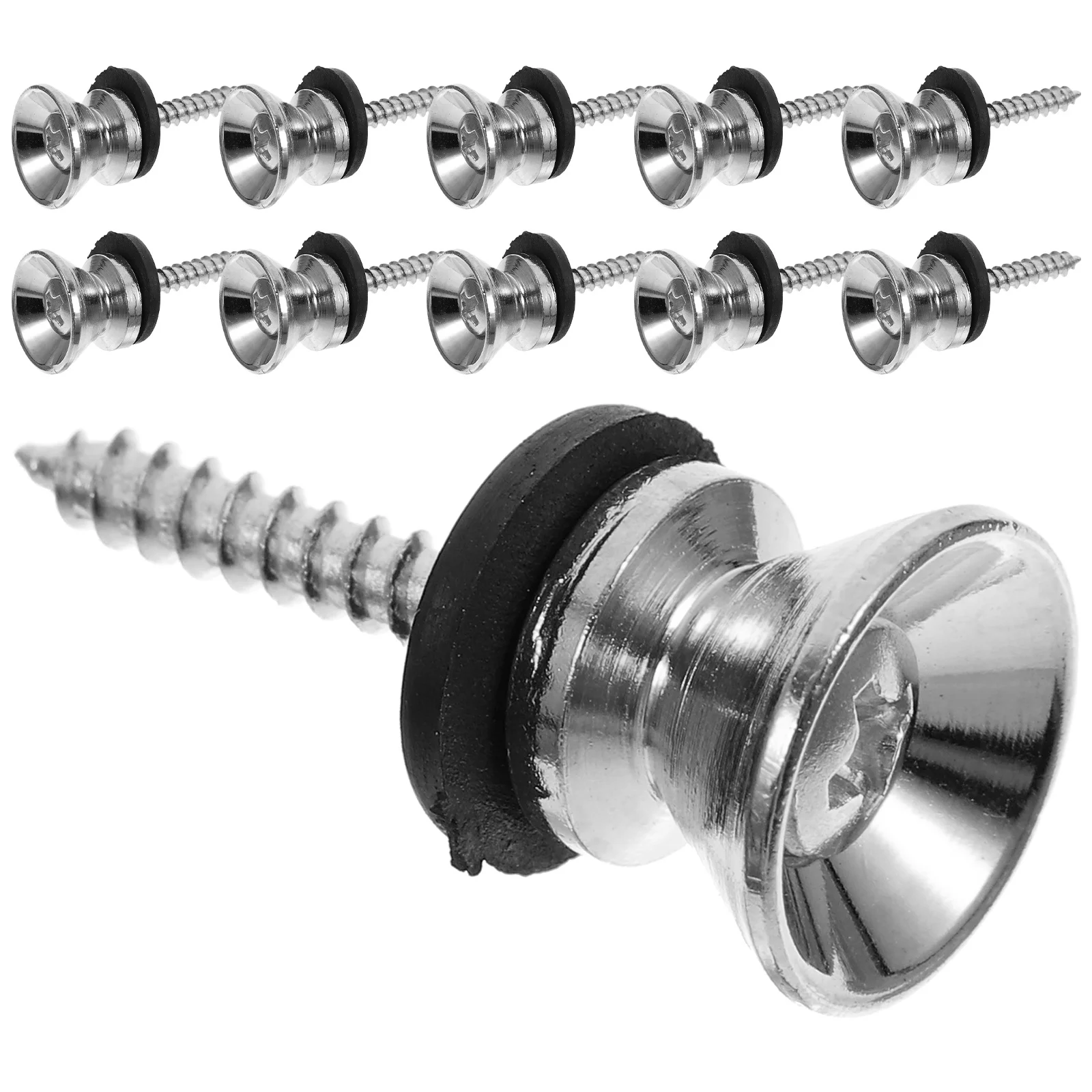 

20Sets Guitar Metal Tail Buckle Buttons Durable Strap Locks for Acoustic Electric Bass Guitar Accessories Bass Belt Lock