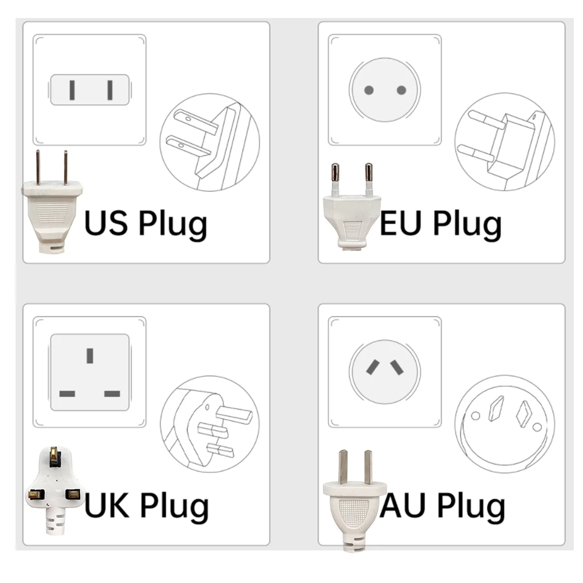 1 PC Power Supply Socket for Security Camera AC Input DC 12V 2A Output EU/AU/UK/US Plug Power Adapter Charger for Ip/AHD Cameras