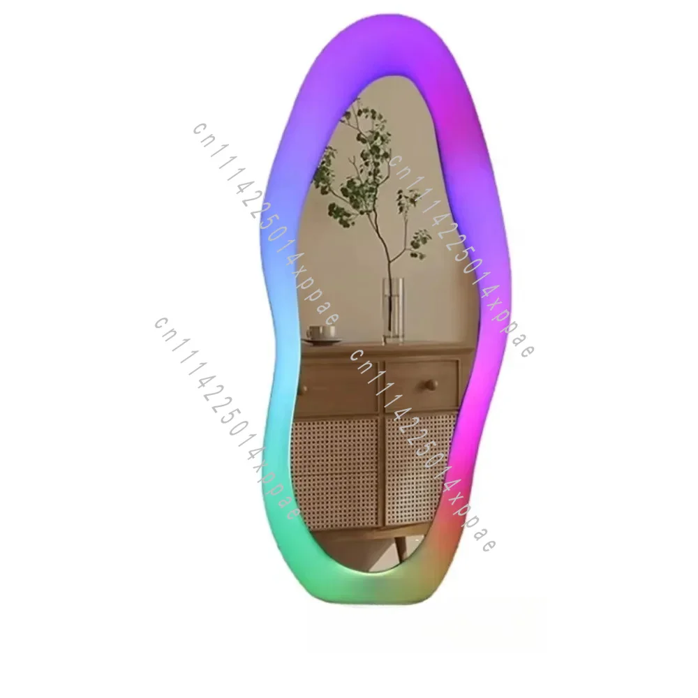 Cloud Mirror Home Decoration Floor Mirror Irregular Mango Shape Full Length Plastic Frame