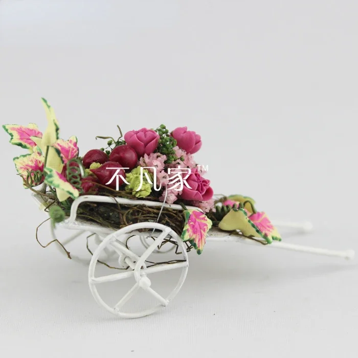 Dollhouse Miniature Fruit Flower Pot Mini Imitation Flower Miniature Flower Accessories Model Toys for Doll House Decoration