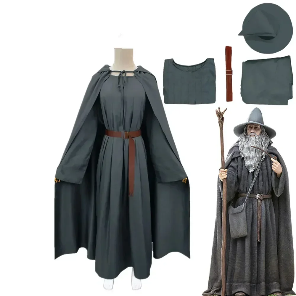 Gandalf Cosplay Costume vêtements cape chapeau film sorcier jeu de rôle uniforme accessoires Halloween noël carnaval ensemble