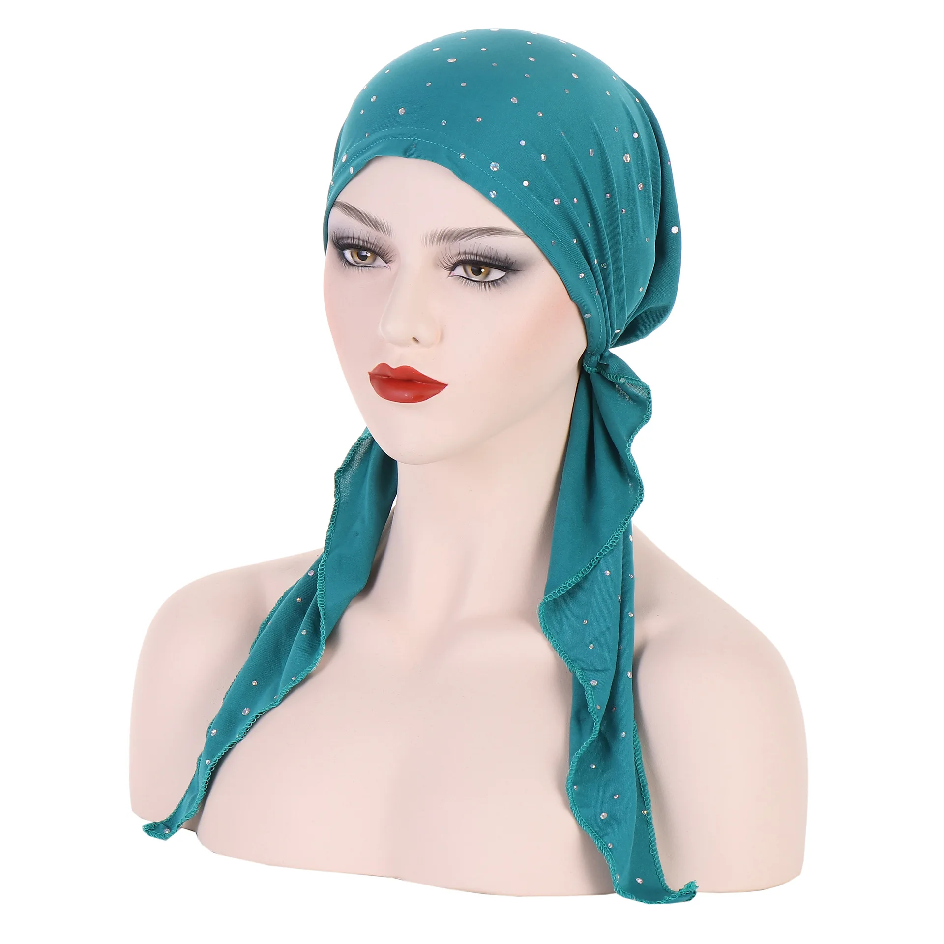 Muslim Pre-Tied Cap Scarf Women Turban Hat Chemo Cap Hair Loss Scarf Turban Head Wrap Cover Bonnet Beanies Skullies Headscarf