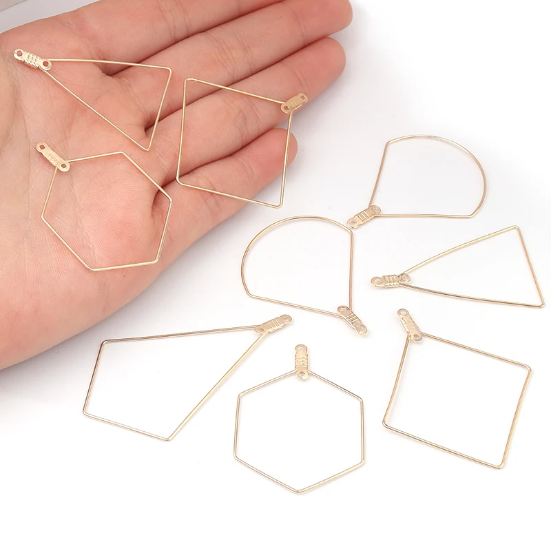 10 sztuk/partia kształt geometryczny kolczyk rama spadek kolczyki ustalenia nieregularne ucho drut Hoop do tworzenia biżuterii DIY kolczyki ustalenia — zdjęcie 6