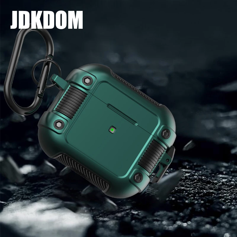 

JDKDOM Shockproof Keychain Buckle Earphone Case For Apple Airpods Pro 2 Tank Side Buckle Headphone Cover For AirPods 3 2 1
