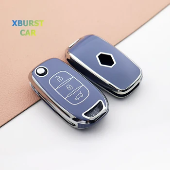 Kabuk Renault Kadjar Captur Megane Sandero Stepway Logan Clio 5 2022 Arkana 2020 2021 Kwid 2023 TPU araba çevirme anahtar kılıfı