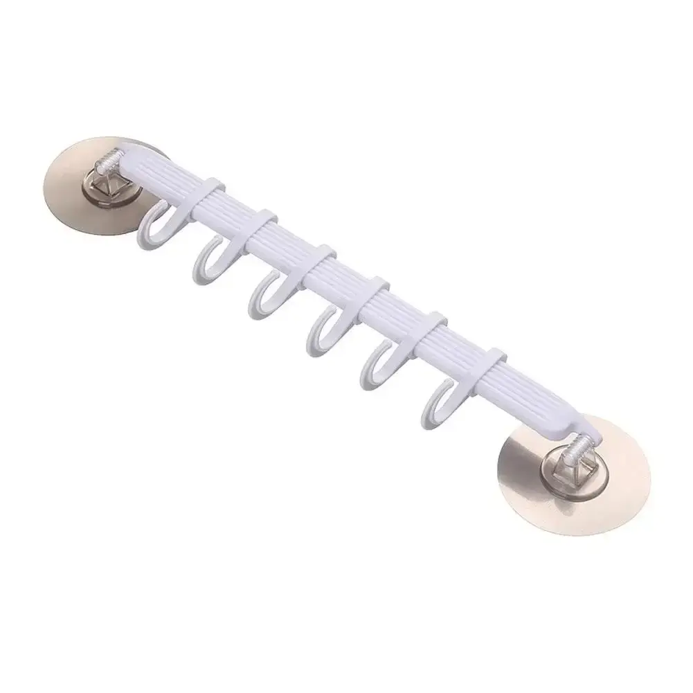 1pc Blue/White/Pink Suction Cup Type Hook 6 Rows for Kitchen Bathroom Corner Suspension Without Marks Hanger Hook