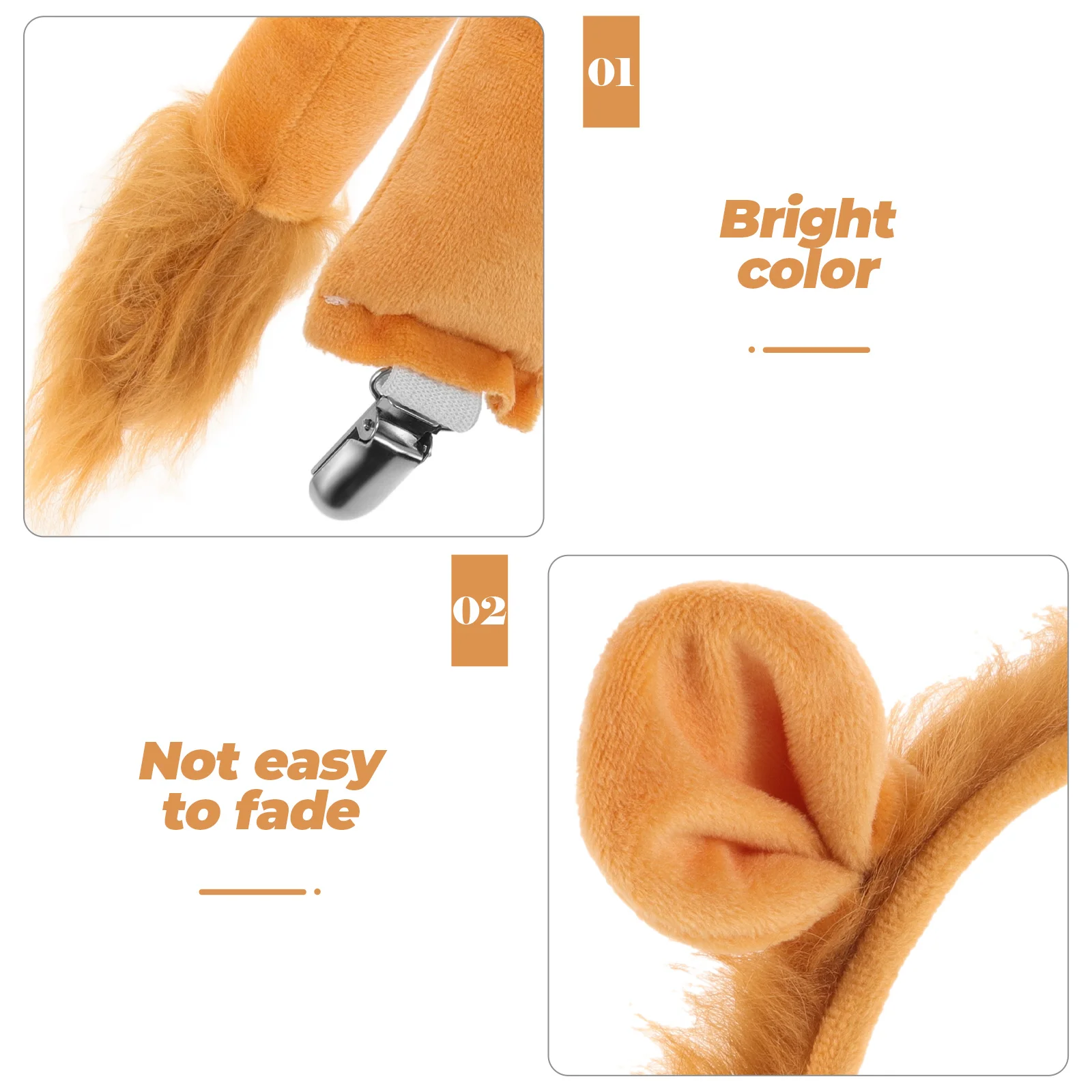 

1Set Lion Animal Tail Headband Cosplay Prop Lightweight Durable Costume Party Festival Accessory Lion Headband Tail Set