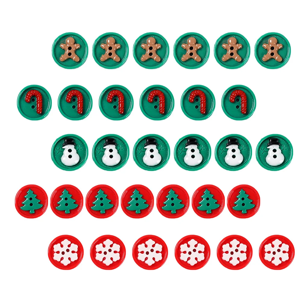 

50 Pcs Xmas Tree Buttons Embellishments for Crafts Mini Christmas Coat Miniature