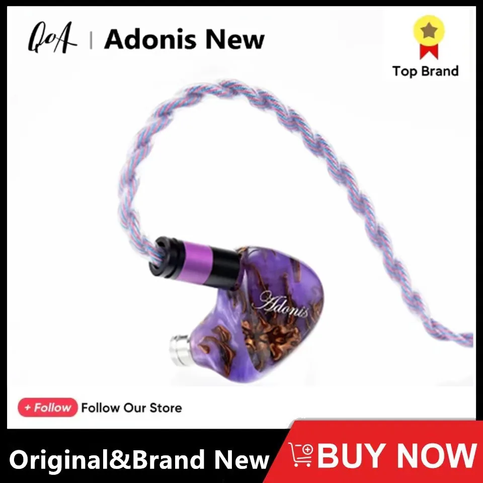 

QoA Adonis New 1DD+2BA Hybrid In Ear Earphones Pinecone Resin Shell IEMs 3.5+4.4mm Plug 0.78 2pin Cable Kinera HiFi Headphone