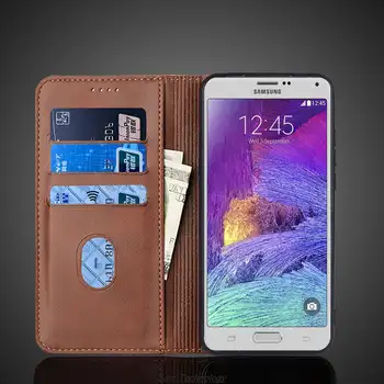 Magnetické kožené pouzdro pro Samsung Galaxy Note 4 Note4 N910F N9100, výklopné pouzdro, peněženka, taška, pouzdro a kryt 6 nejlepší prodej displej Samsung Galaxy Note 4 N910F - №3
