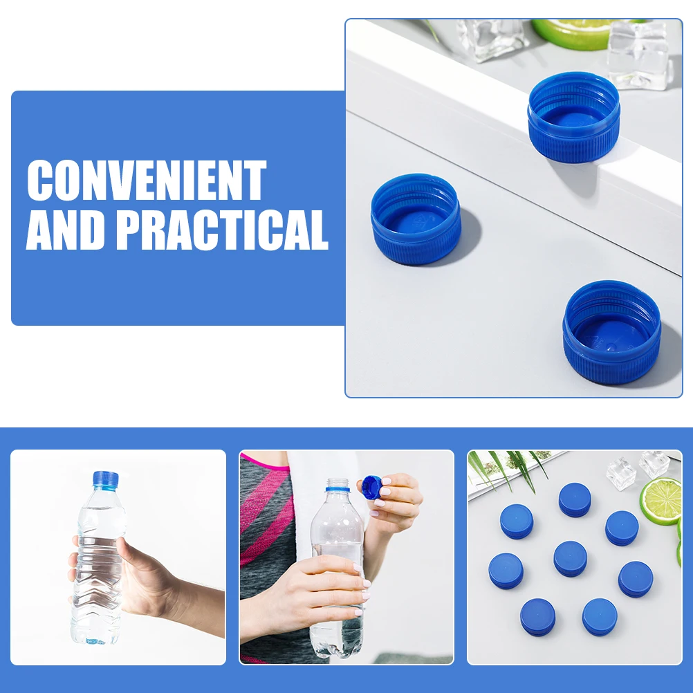 

100Pcs Plastic Bottle Caps Water Bottle Lids Leak-Proof Large Mouth Sealing Caps for Beverage Bottles and DIY Crafting