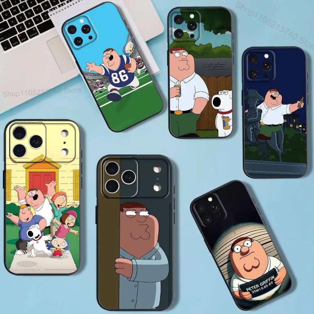 

F-Family Funny G-Guy-ES Phone Case For iPhone 12,15,16,17,13,14,Pro,Max,Plus,E,Mini,Air,SE4 Black Soft Box