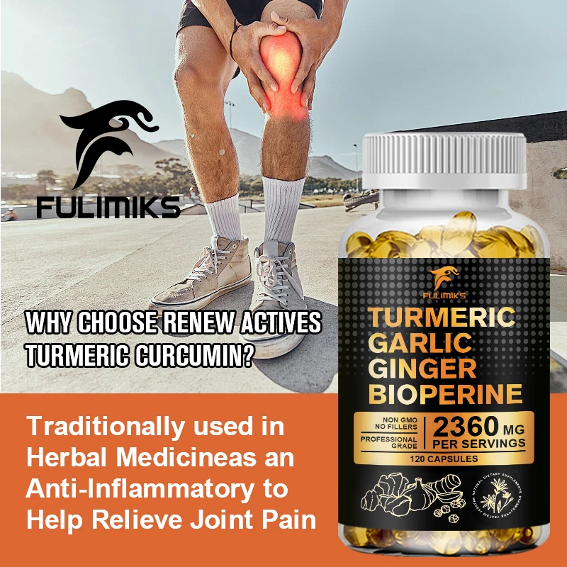 Turmeric Bioperine Garlic Ginger - Promotes Digestive Health, Joint Health, Inflammation Relief & Anti-Inflammation