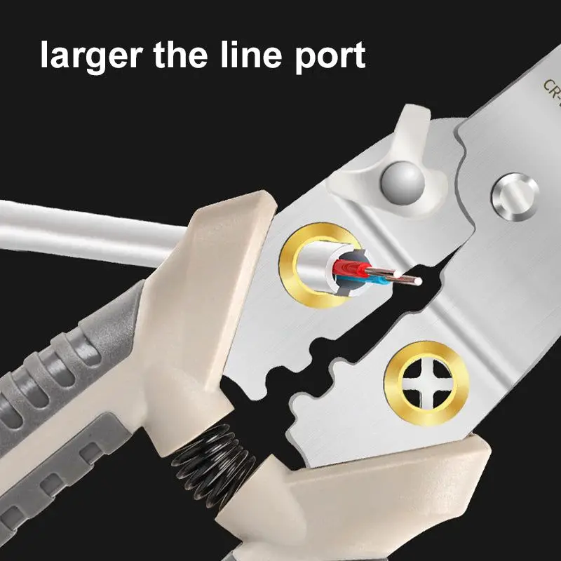 Stripping Crimping Pliers Wire Stripper Multi Functional Ring Crimpper Electrician Peeling Network Cable Stripper Tools