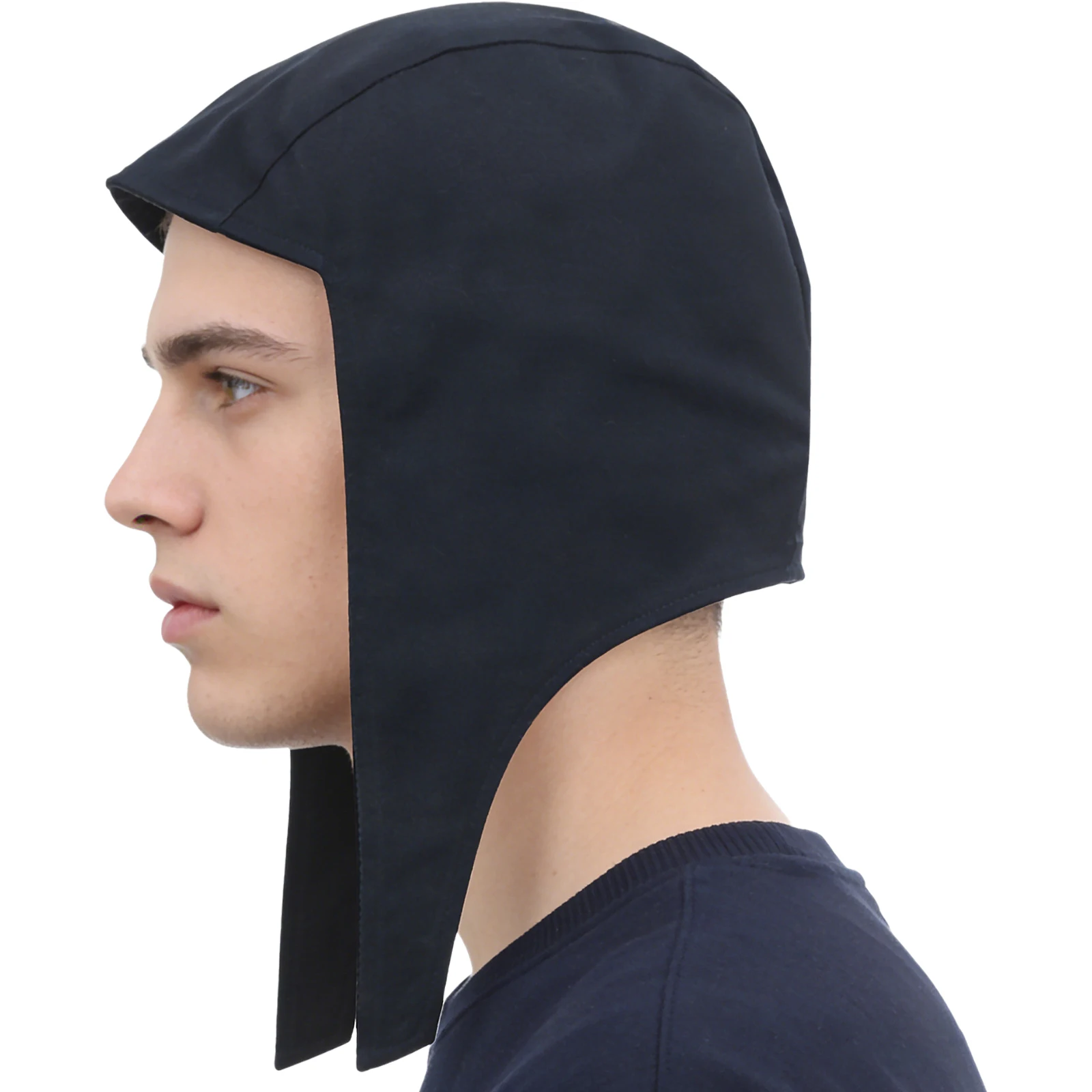 Adults Medieval Coif Cap Solid Color Larp Hood with Long Ear Flap Victorian Vintage Bonnet Hat Halloween Cosplay Accessories view 5