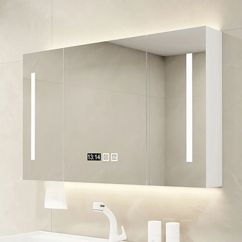 Smart Light Sanitation Bathroom Cabinets Extraction Hole Home Furniture Vanity Mirror Bathroom Cabinets Luxury Miroir De Salle