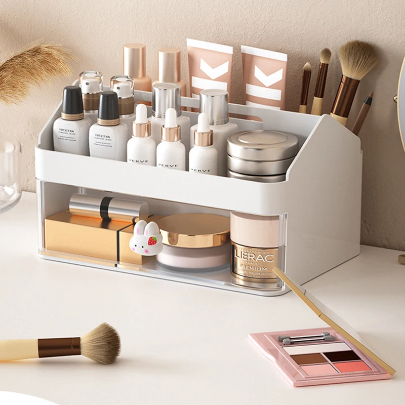 Desktop Compartment Storage Box Transparent Plastic Drawer Creative Multifunctional Student Pen Organizer Box