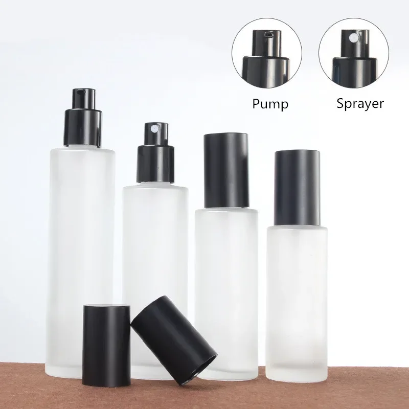

Frosted Glass Lotion Spray Bottles Perfume Atomizer Jar French Perfumes Shampoo Containers Cosmetics Sample Refillable Bottle