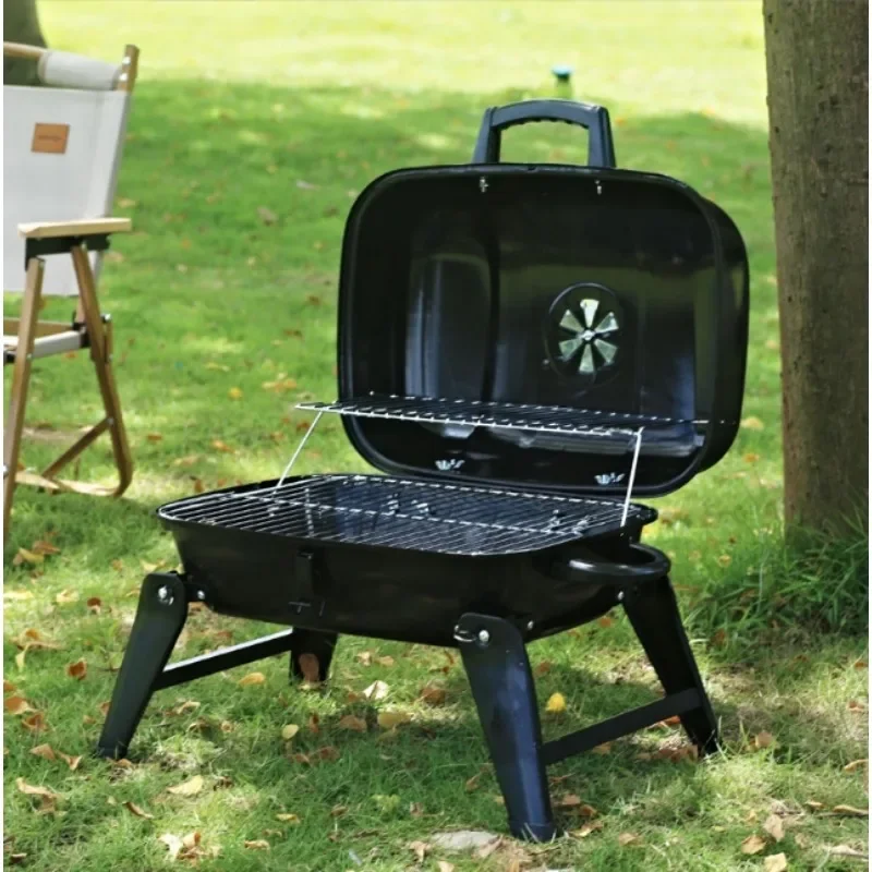 

Portable Charcoal Grill - Mini BBQ Grill - Small Table Top Charcoal Grill for Camping, Outdoor Cooking - Foldable
