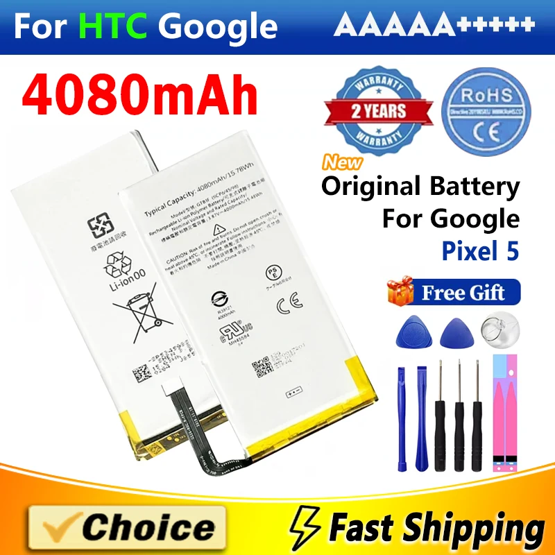 1Pc 4080mAh Mobile Phone Battery For Google Pixel 5 Pixel5,GTB1F Brand New Replacement Phone Lithium Battery+Tools