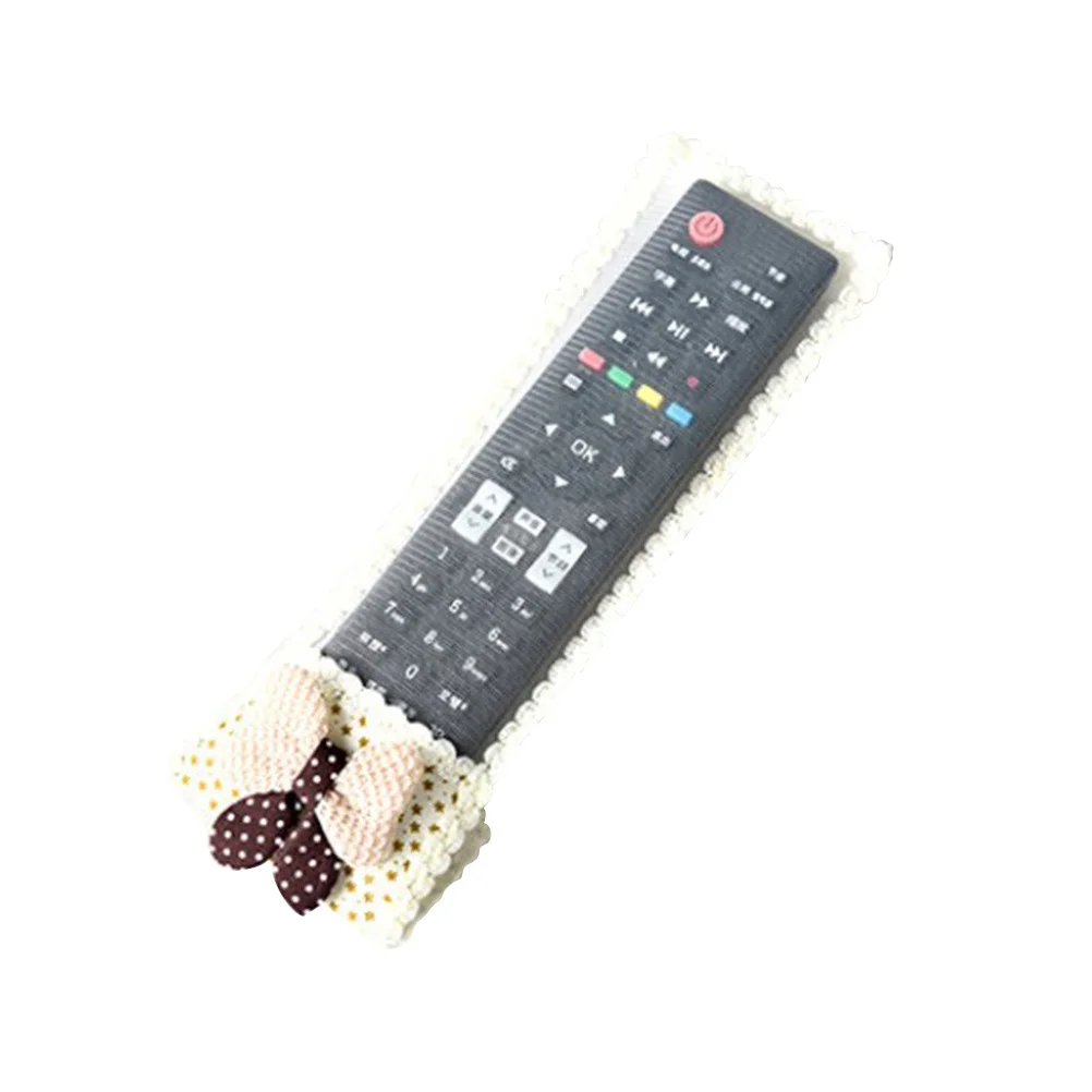

1pc Butterfly Knot Remote Control Cover Large Size Blue Gypsophila Pattern Dust Proof Protective Case Fabric Lace Cover For