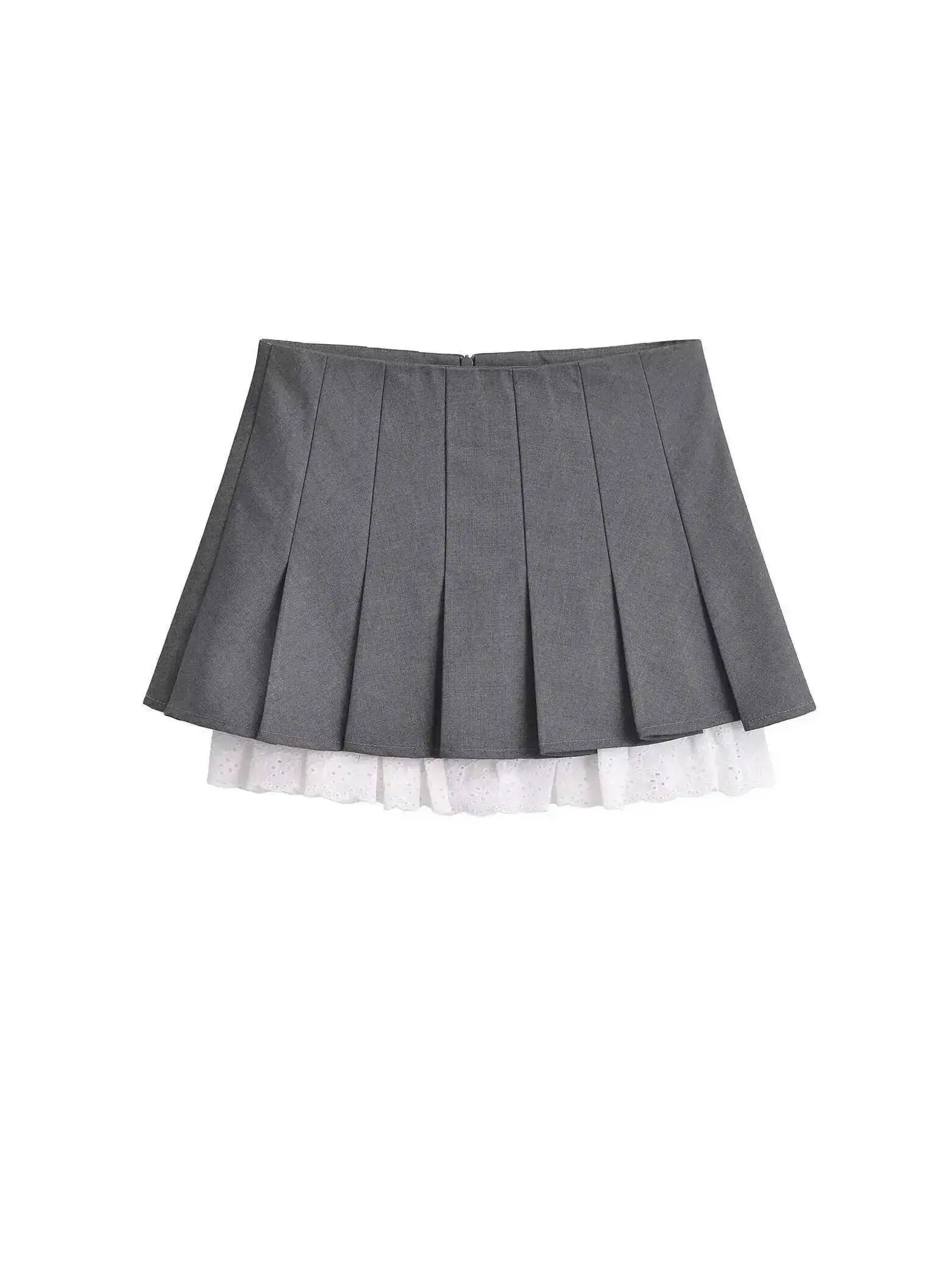 Gonna a pieghe stile balletto americano Piccante donna a vita alta Petite gonna mezza lunghezza Moda elegante JK Gonne moda 4LIC