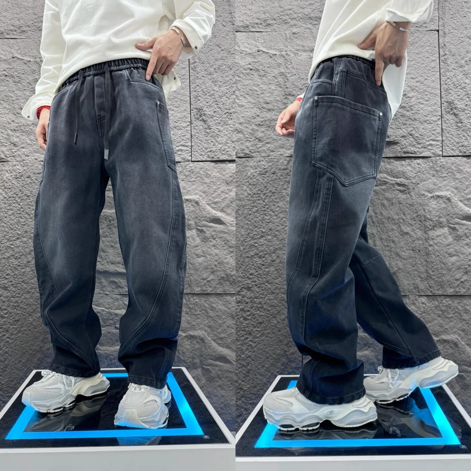 Mens Fashion Dark Grey Pants - New Men's Jeans Dark Grey Pants