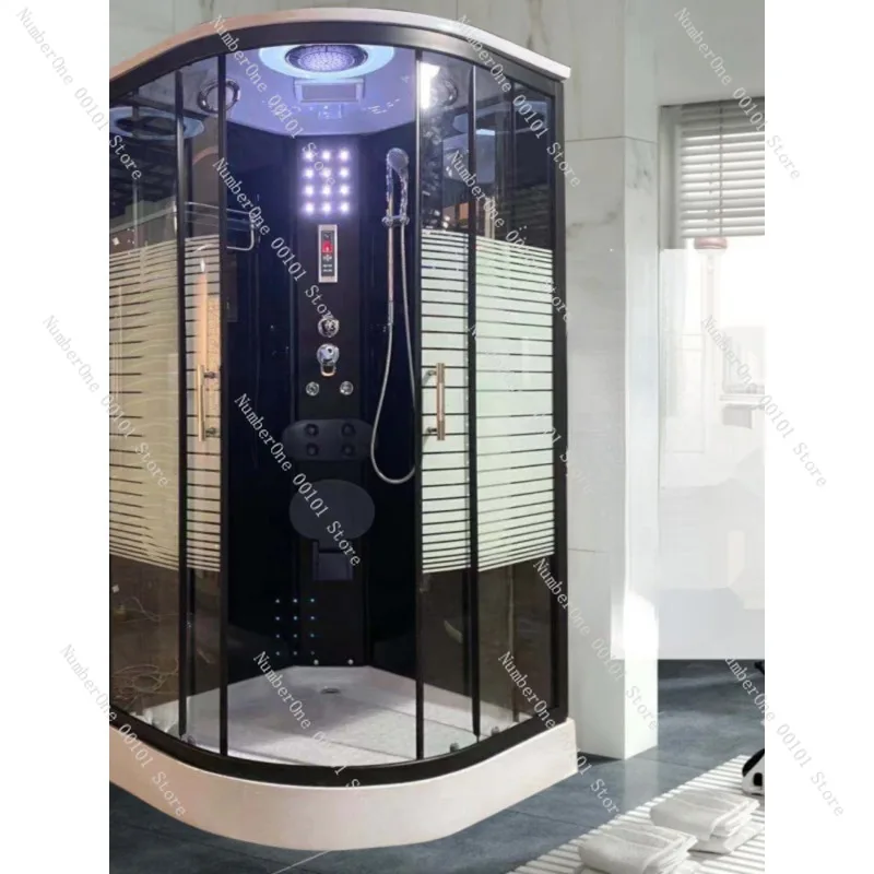 Integral bathroom pulley glass partition arc fan-shaped household integrated bath enclosed bath room