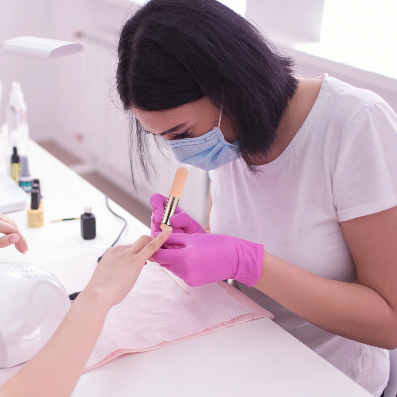 

2Pcs Silicone Nail Brush Gradient Gel Applicator Professional Nail Art Tool for Powder Blending Smooth Gradient Effects Brushes