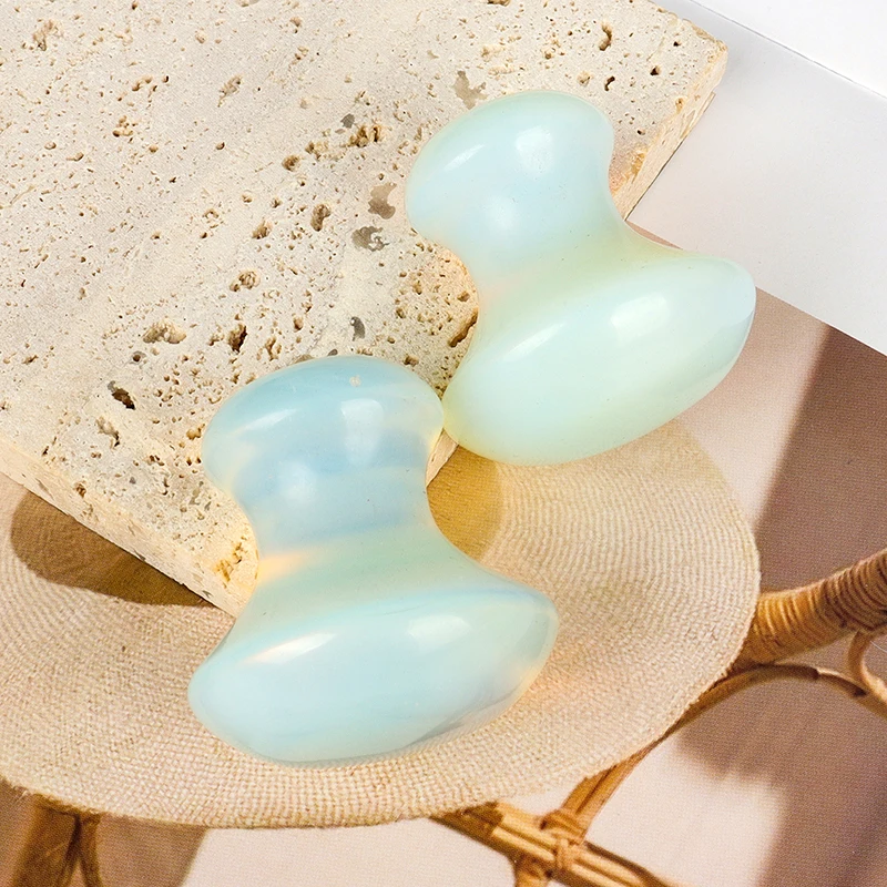 Opalite Mushroom Face Gua Sha Natural jade Crystal Stone eye massager Skin Care Neck Body Scraping Board Beauty Product