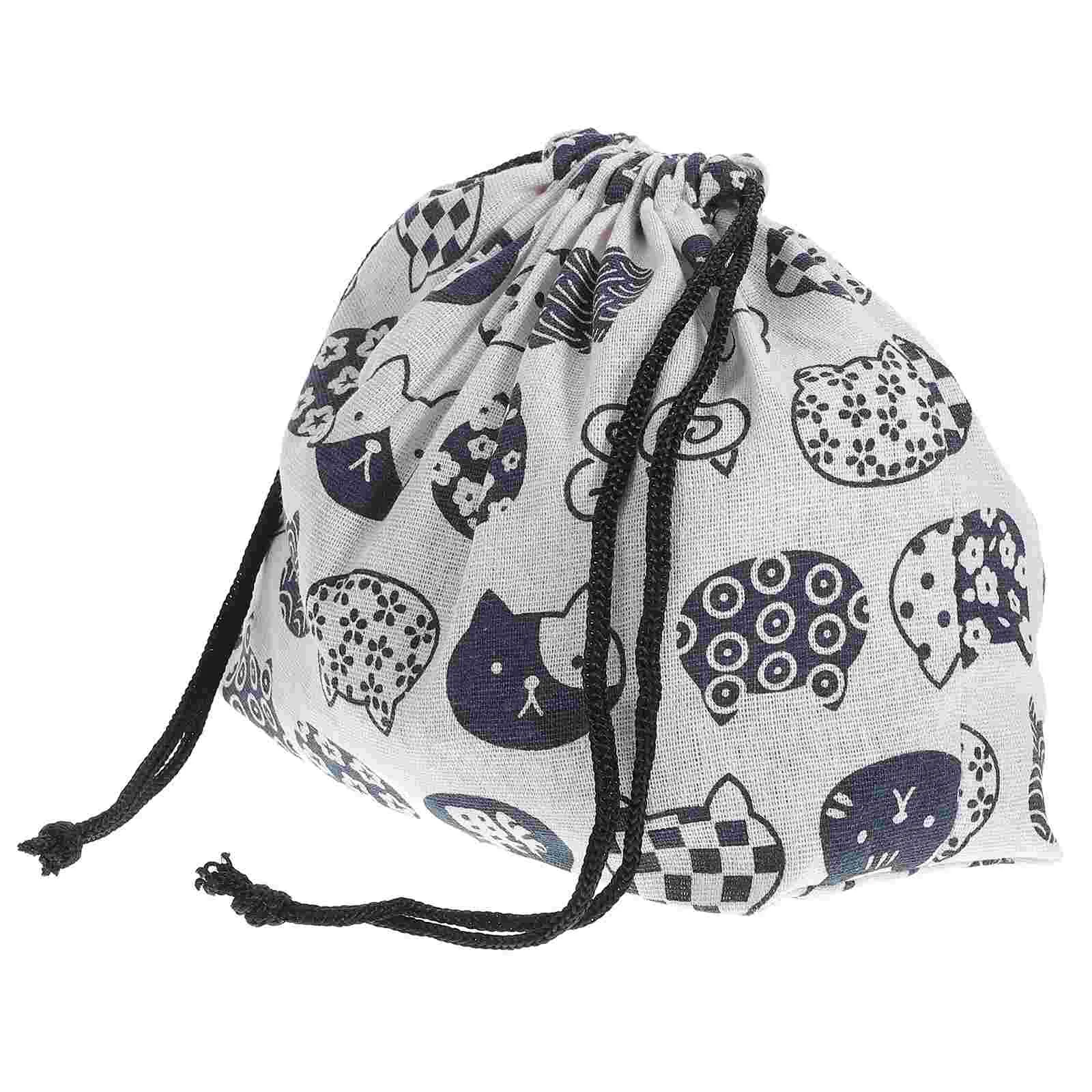 Thickened Lunch Box Cute Makeup Bag Japanese Style Drawstring With Cotton And Drawstring Portable Children Travel