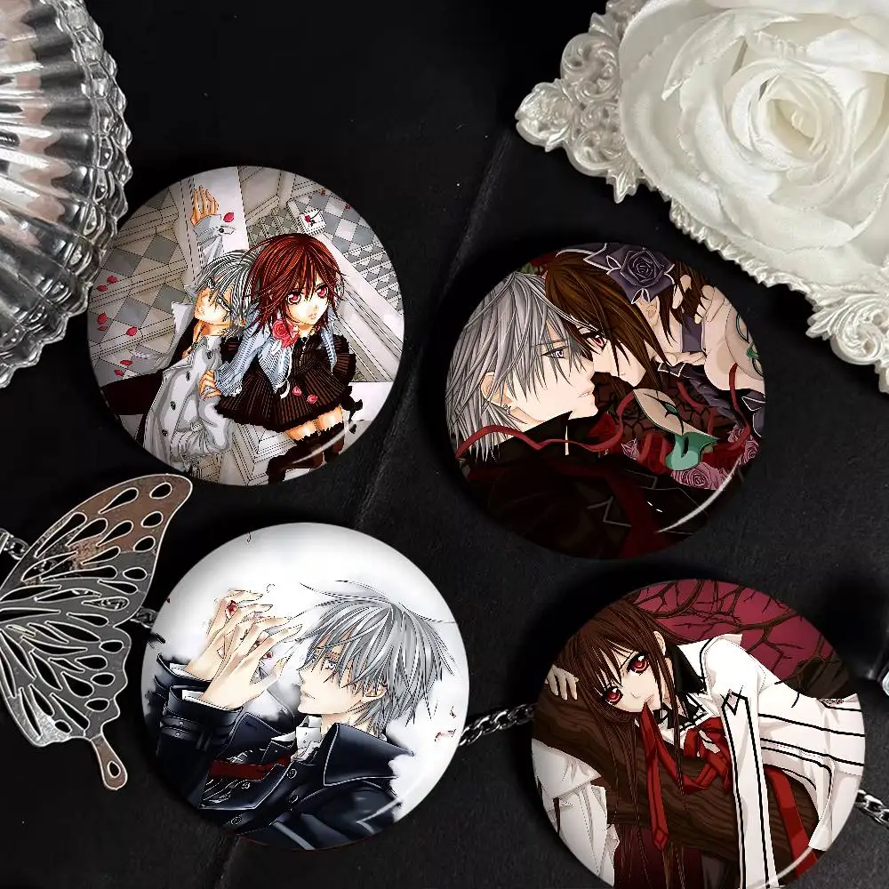 Vampire Knight Anime Cartoon Brooches Anime Badge Round Handmade Brooch Lapel Pins Jewelry For Backpack Clothes Gifts