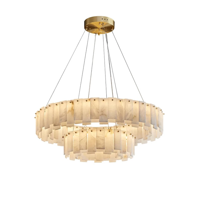 Imagem -02 - Marble Design Dimmable Led Chandelier Luminária de Suspensão Iluminação para Sala de Jantar Iluminação Moderna 2024